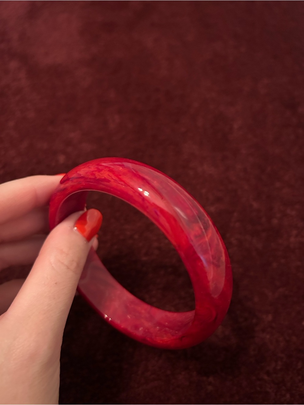 Vintage Cherry Red Bakelite Bangle